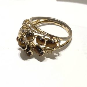Antique gold tiger eye ring